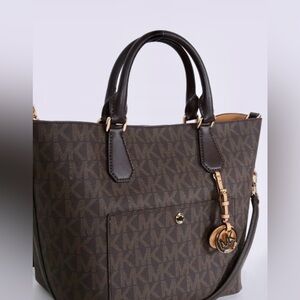 Michael Kors Dark Brown MK Logo Bag! Preloved Great big size